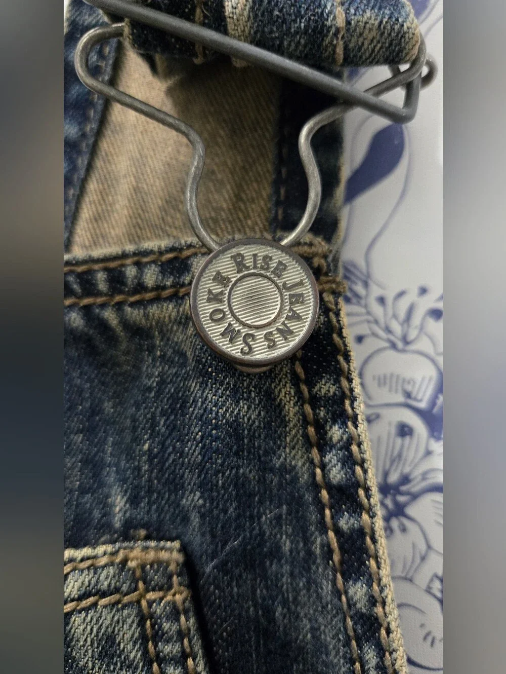 Men's Distressed Denim Overalls